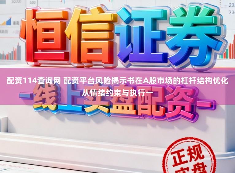 配资114查询网 配资平台风险揭示书在A股市场的杠杆结构优化从情绪约束与执行一