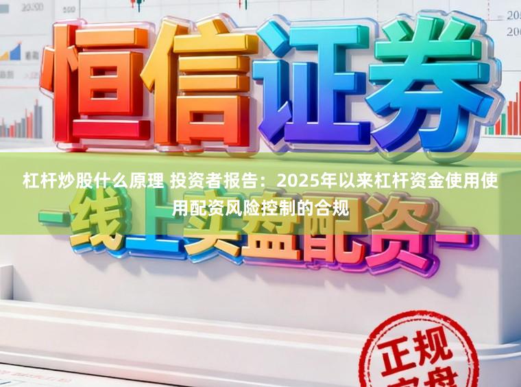 杠杆炒股什么原理 投资者报告：2025年以来杠杆资金使用使用配资风险控制的合规